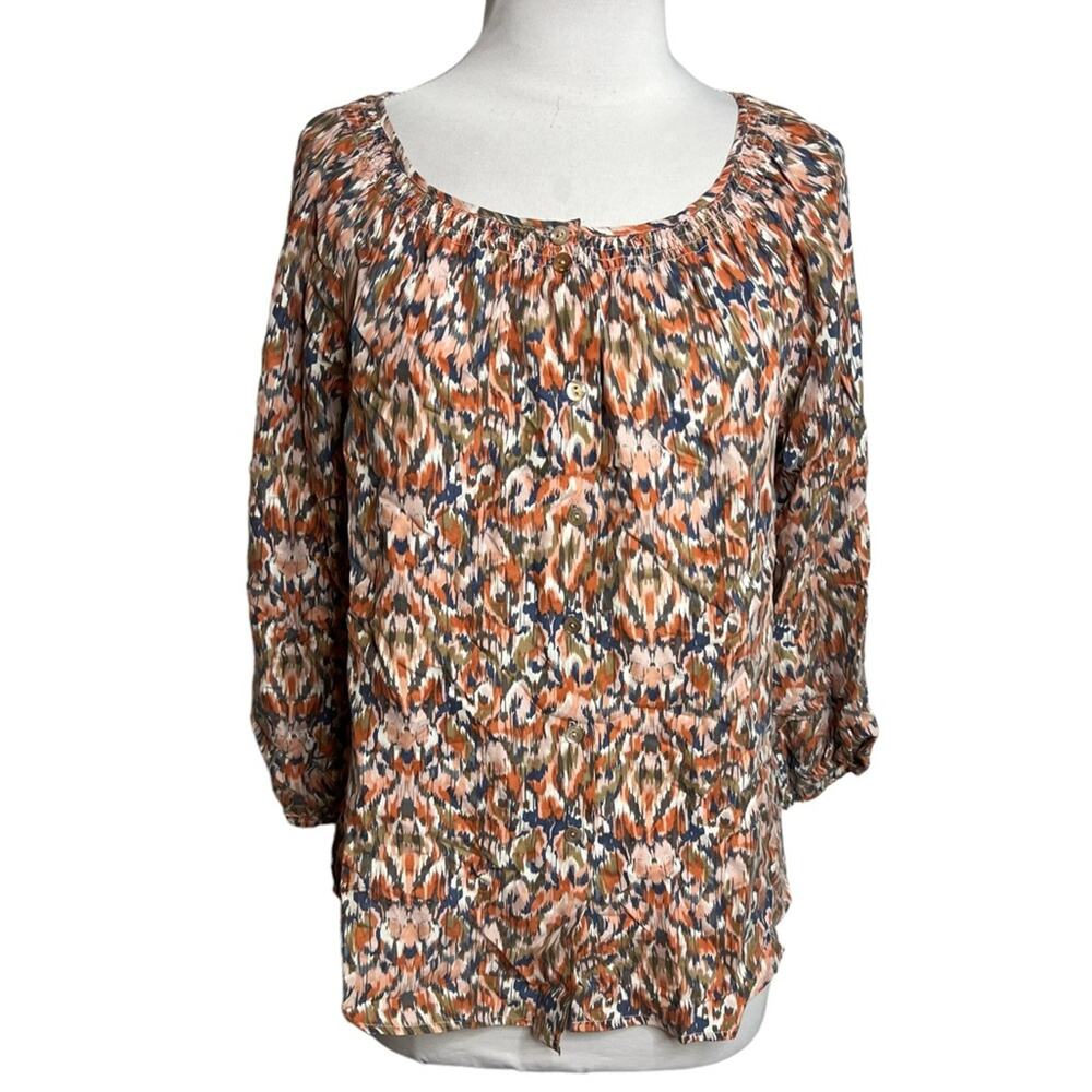 Sundance silk watercolor blouse Sz S